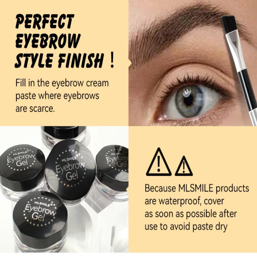 3D 2 in 1 Eyebrow Cream with Brush Brown Natural Eyebrow Shaping Gel Long Lasting Multi Functional Eyeliner and Eyebrow Pencil