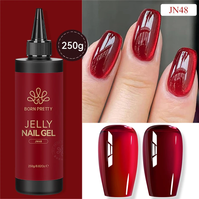 

BORN PRETTY HEMA TPO FREE 250g Refilled Package Jell Nude Gel Nail Polish Big Capacity Blood Red Halloween Gel Manicure