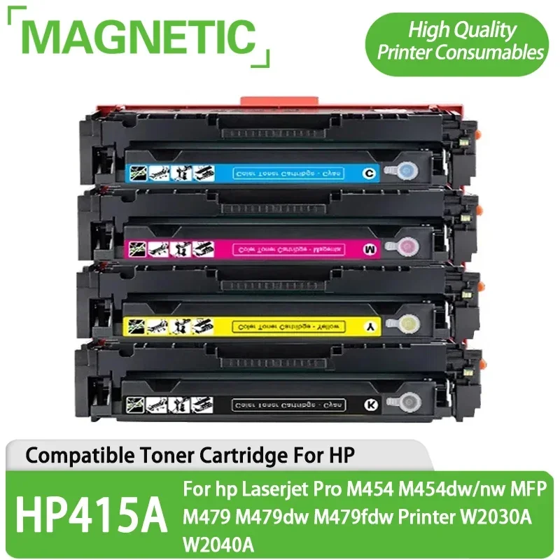 4pcs 415A 416A 414A Compatible Toner Cartridge for HP Laserjet Pro M454 M454dw/nw MFP M479 M479dw M479fdw Printer W2030A  W2040A