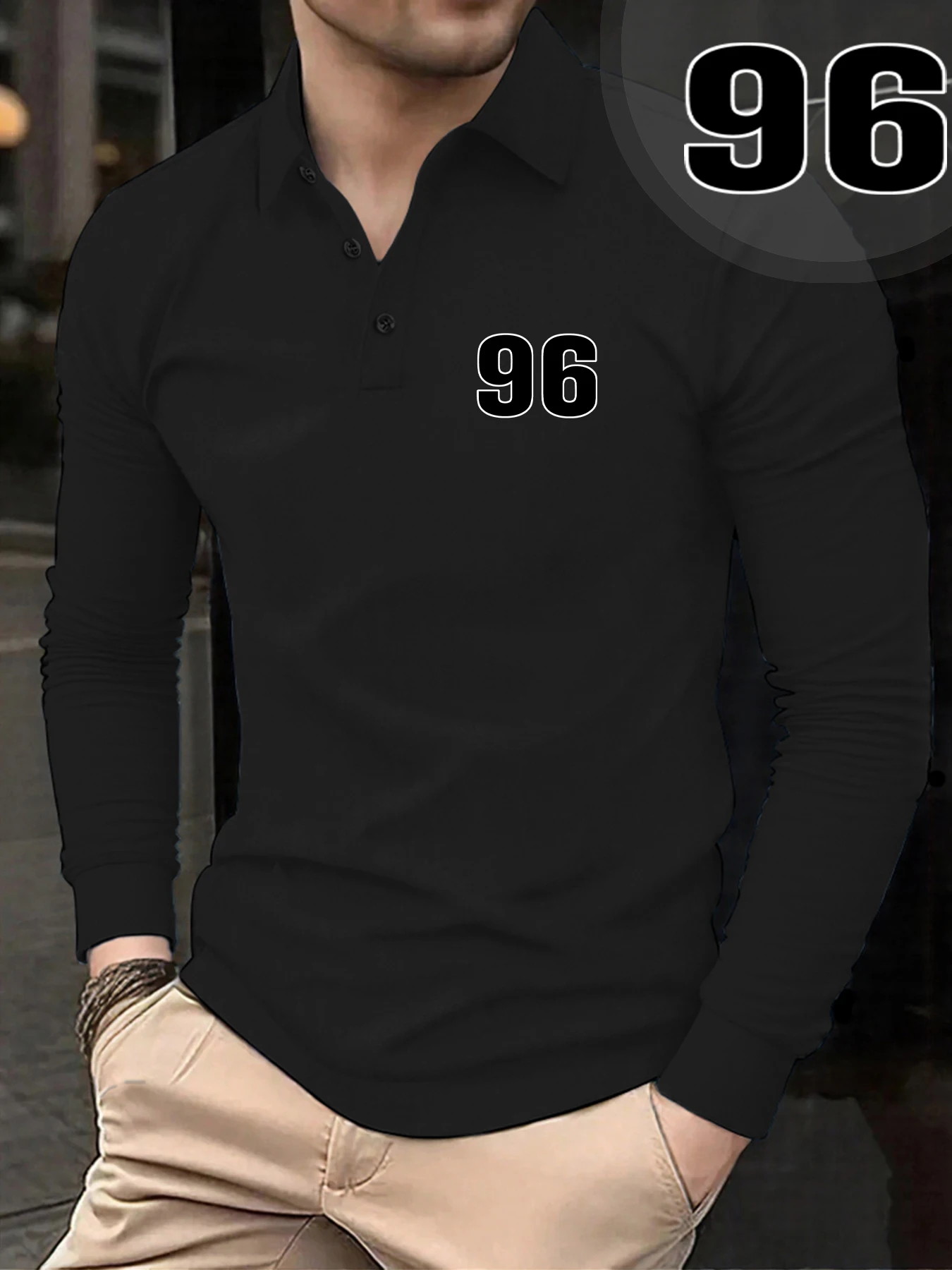 Street Fashion Elements - Number 96 Simple Print Male Polo