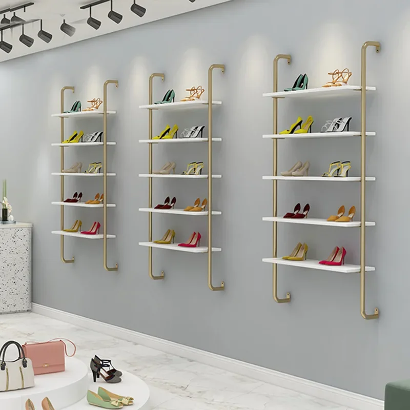 Shoe store shoe rack display rack, wedding dress window multi-layer shelf, women's clothing store bag rack, solid wood upper