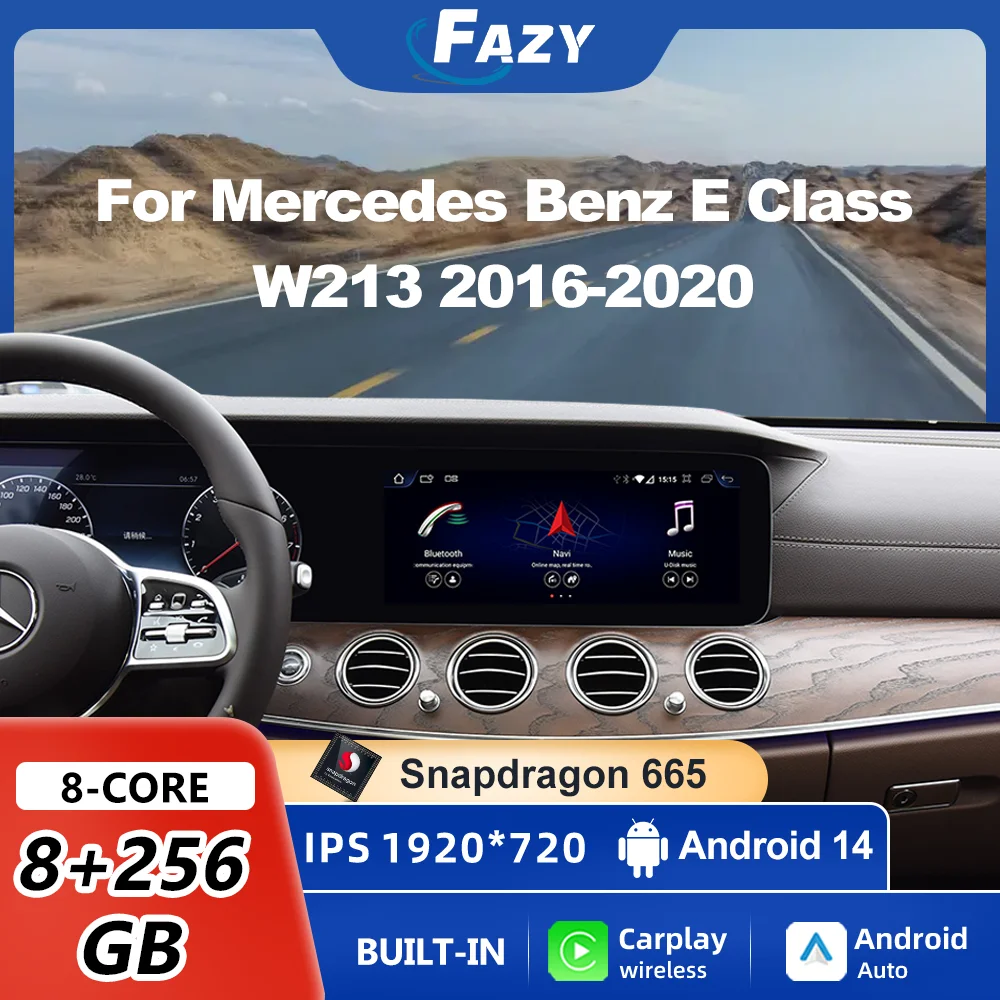 

Сенсорный экран CarPlay Android 14 для Benz E Class W213 2016-2020, автомобильный мультимедийный плеер, авторадио, навигация, GPS SWC DSP 4G WiFi