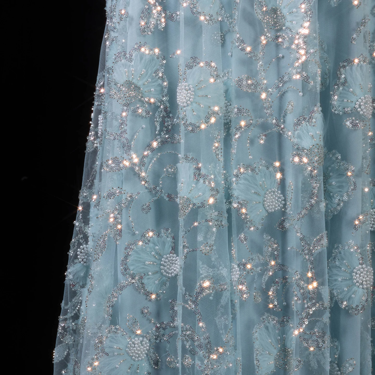 Sharon Said Rosa Elegantes Schulterfreies Abendkleid mit Langen Ärmeln für Damen, Hochzeit, Perlenbesetztes Formelles Ballkleid, SS638 Maßanfertigung – Detail 15