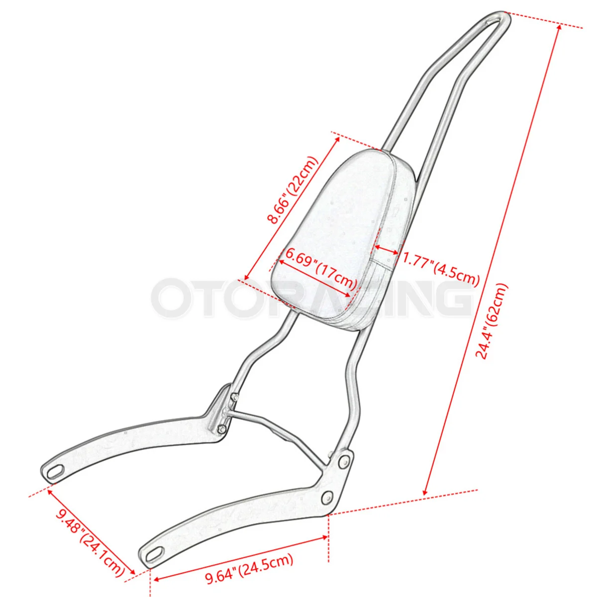 Motorcycle Rear Passenger Backrest Sissy Bar For Yamaha V Star 250 XV250 08-23 Virago 250 95-07 XV125 89-11 Route 66 88-90