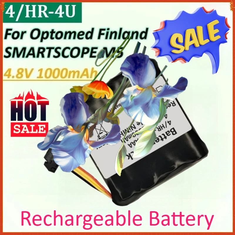 

4/HR-4U AAA 4.8V 1000mAh Camera NI-MH High Quality Battery Pack for Optomed Finland SMARTSCOPE M5 Handheld Fundus Camera Battery