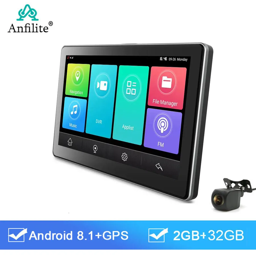 7Inch Android 8.1 Bluetooth WiFi ADAS GPS Navigation Dual lens Dash Cam 1080P Rear camera video recorder 4G Dash Camera 24H Park