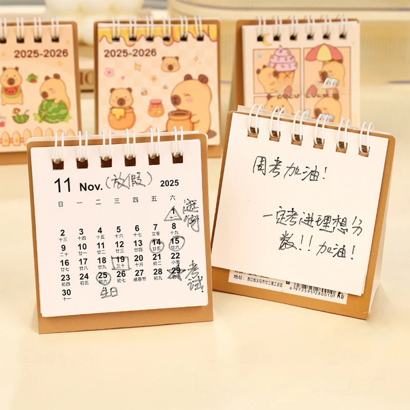2026 Mini Simple Calendar Small Desk Calendar Creative Coil Calendar Planner Desktop Decoration Office Stationery