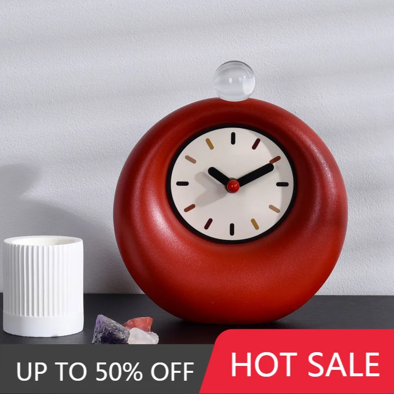 Silent Table Clock Creative Modern Minimalist Small Clock Aesthetic Elegant Watch Home Tabletop Ornaments Decorative Clocks