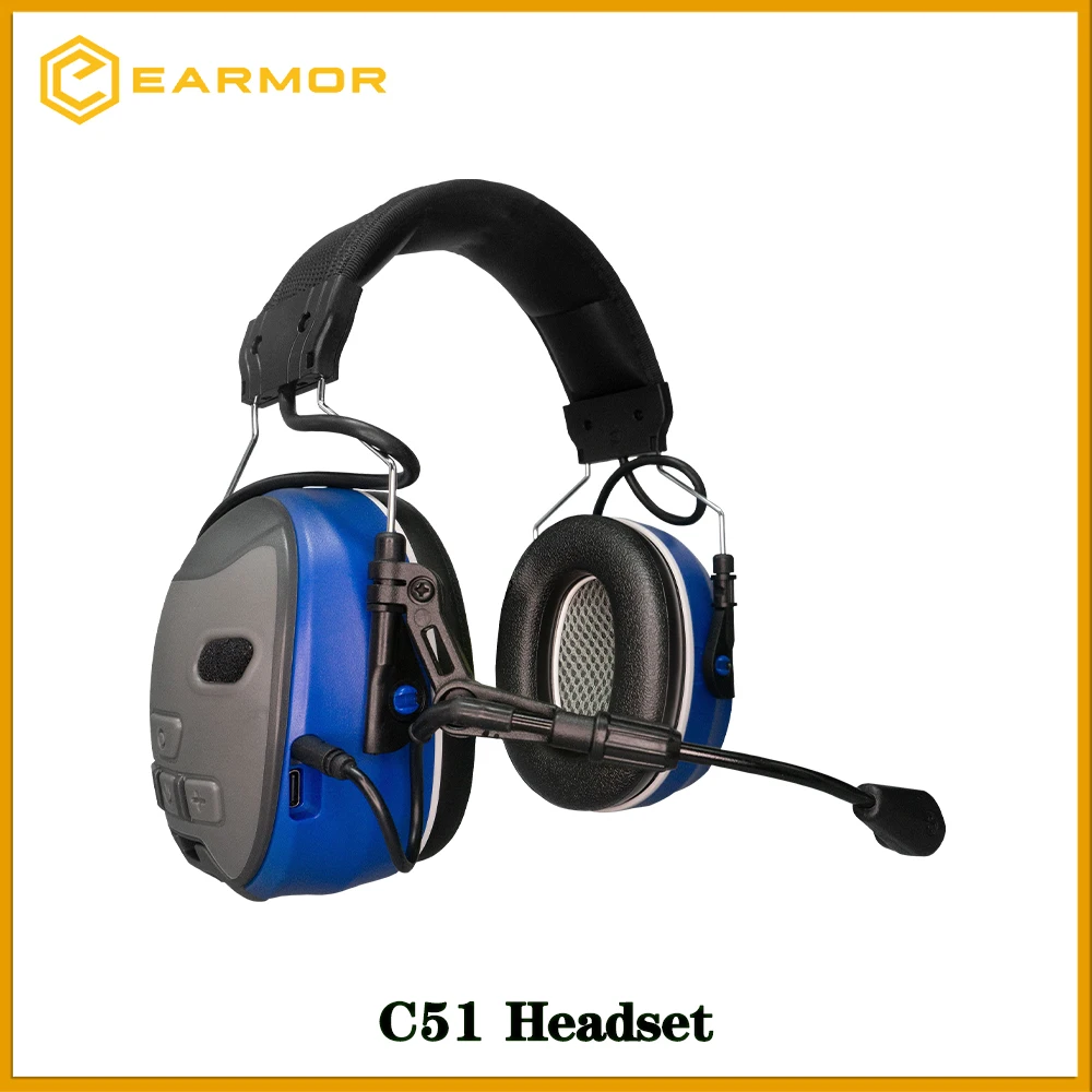 

Bluetooth 5.1 EARMOR C51 Electronic Noise Cancellation Headset， Cantilever Microphone Hearing Protection&Entertainment Earmuffs