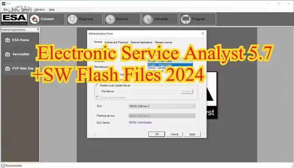 ไฟล์แฟลชซอฟต์แวร์ ESA Electronic Service Analyst 5.7+ ปี 2025 พร้อมคีย์เจนปลดล็อคสำหรับ Pacca ปี 2024+
