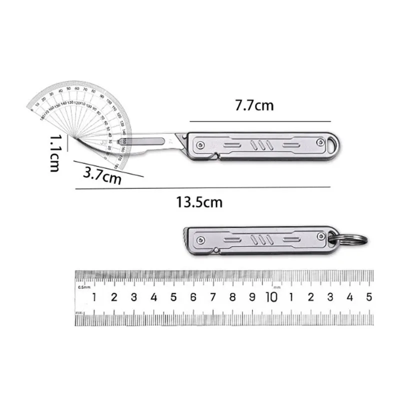 Portable EDC Stainless Steel Surgical Knife Mini Folding Sharp Portable Express Box Opening Keychain Paper Cutting Knife