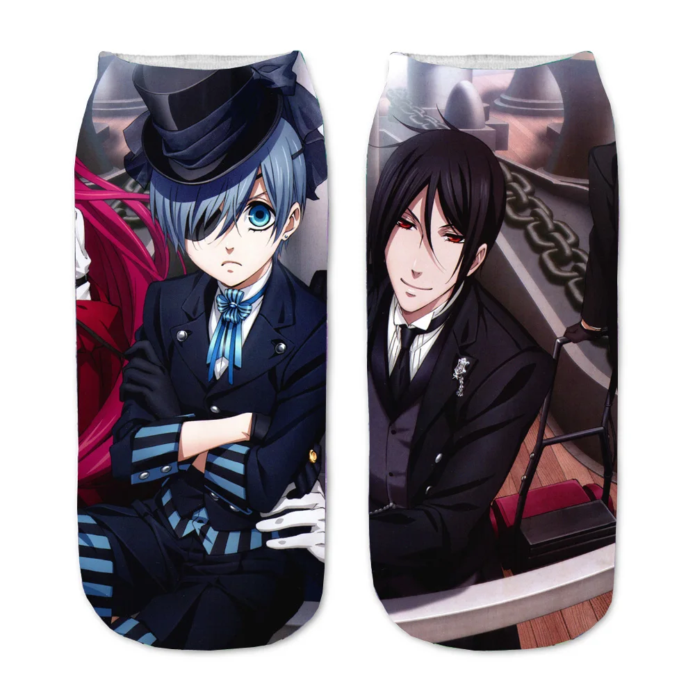 Unisex socks Cosplays Teenager Hip Hop Casual Socks For Anime Black Butler Socks Cartoon Print Adult Socks