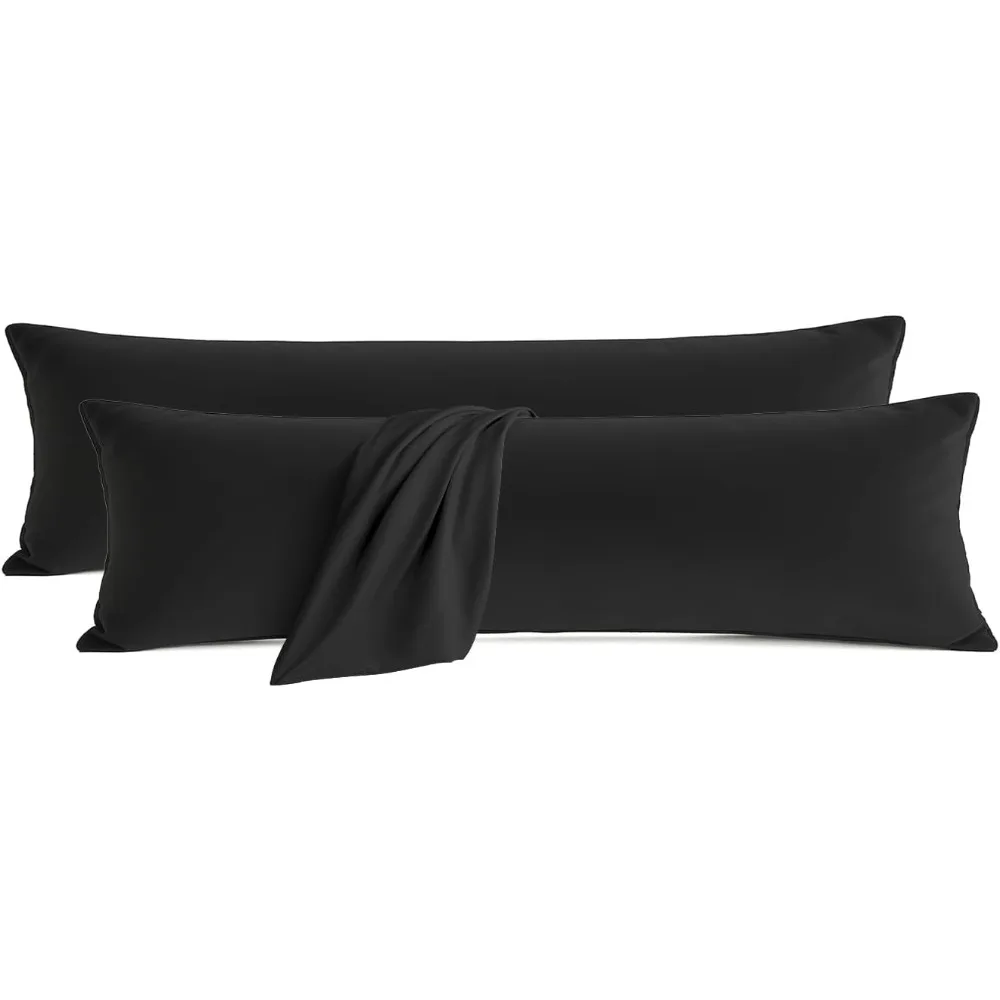 2PCS Body Pillow Cases Soft Brushed Microfiber - Wrinkle, Stain, Shrinkage and Fade Resistant Pillow Covers Body Size