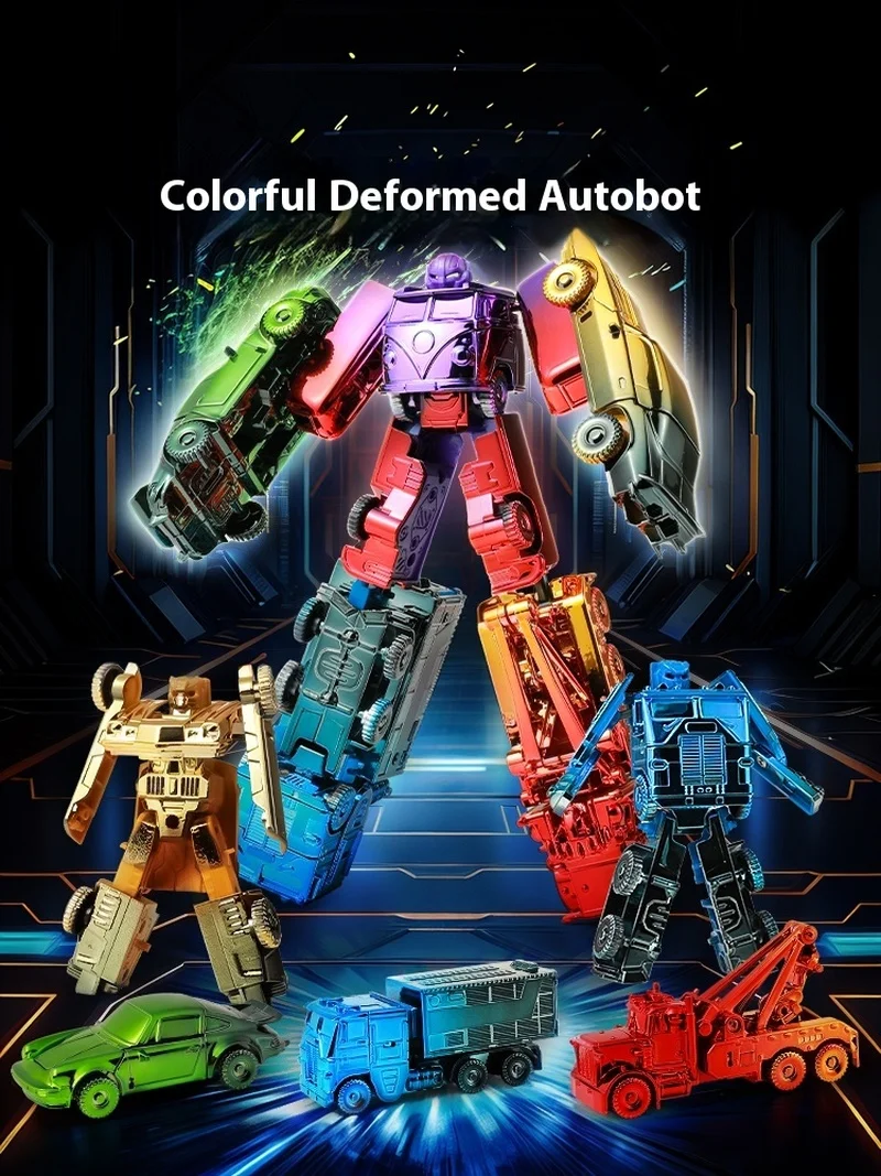 

Colorful Transformable Robot Car Model Set Combining Mecha Kong Male Children Gift Toy Action Figure Collectible Toys For Kids