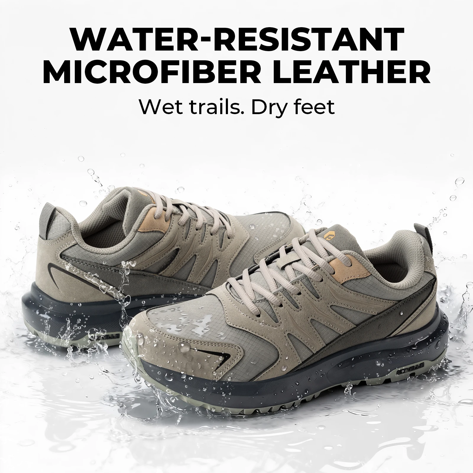 Fitville Outdoor Hiking Shoes Water-Resistant Extra Wide Trekking Climbing Shoes For Men Heigh Rebound Cushioning Sneakers
