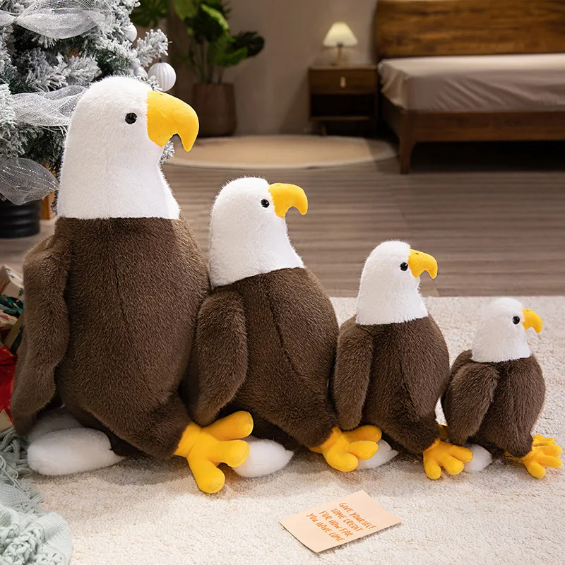Realista americano águia coruja brinquedo de pelúcia macio animal de pelúcia reallife pássaro boneca decoração para casa crianças meninos presente aniversário