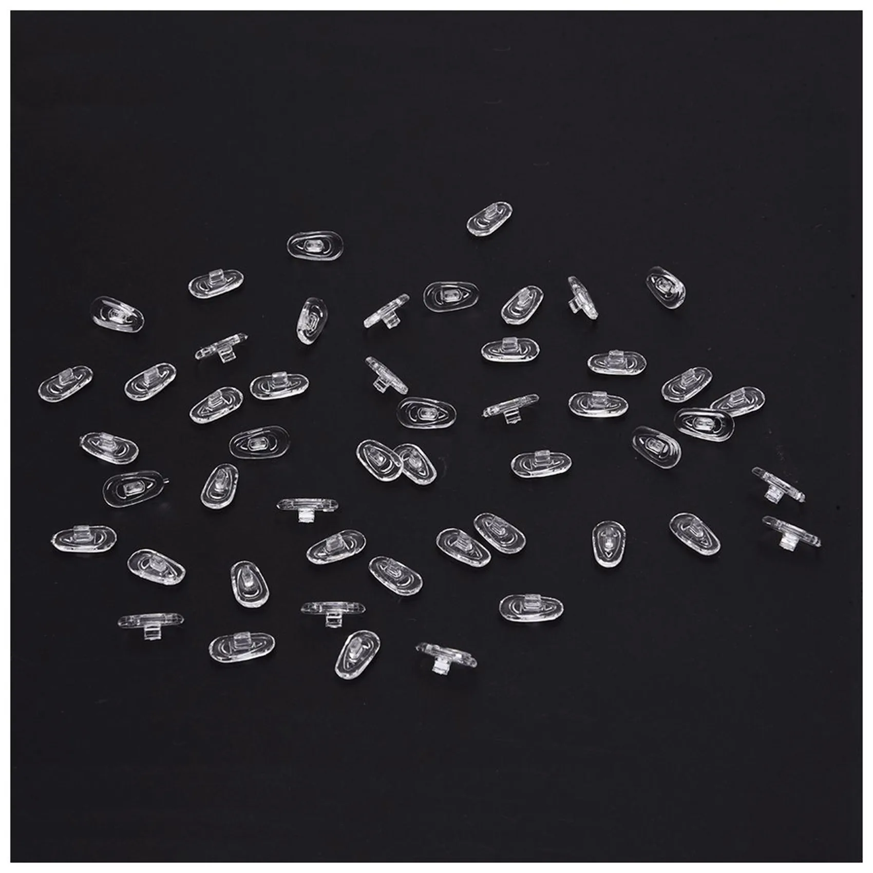 TEXU 75 Pairs Silicone Eyeglass Nose Pads Oval Push On