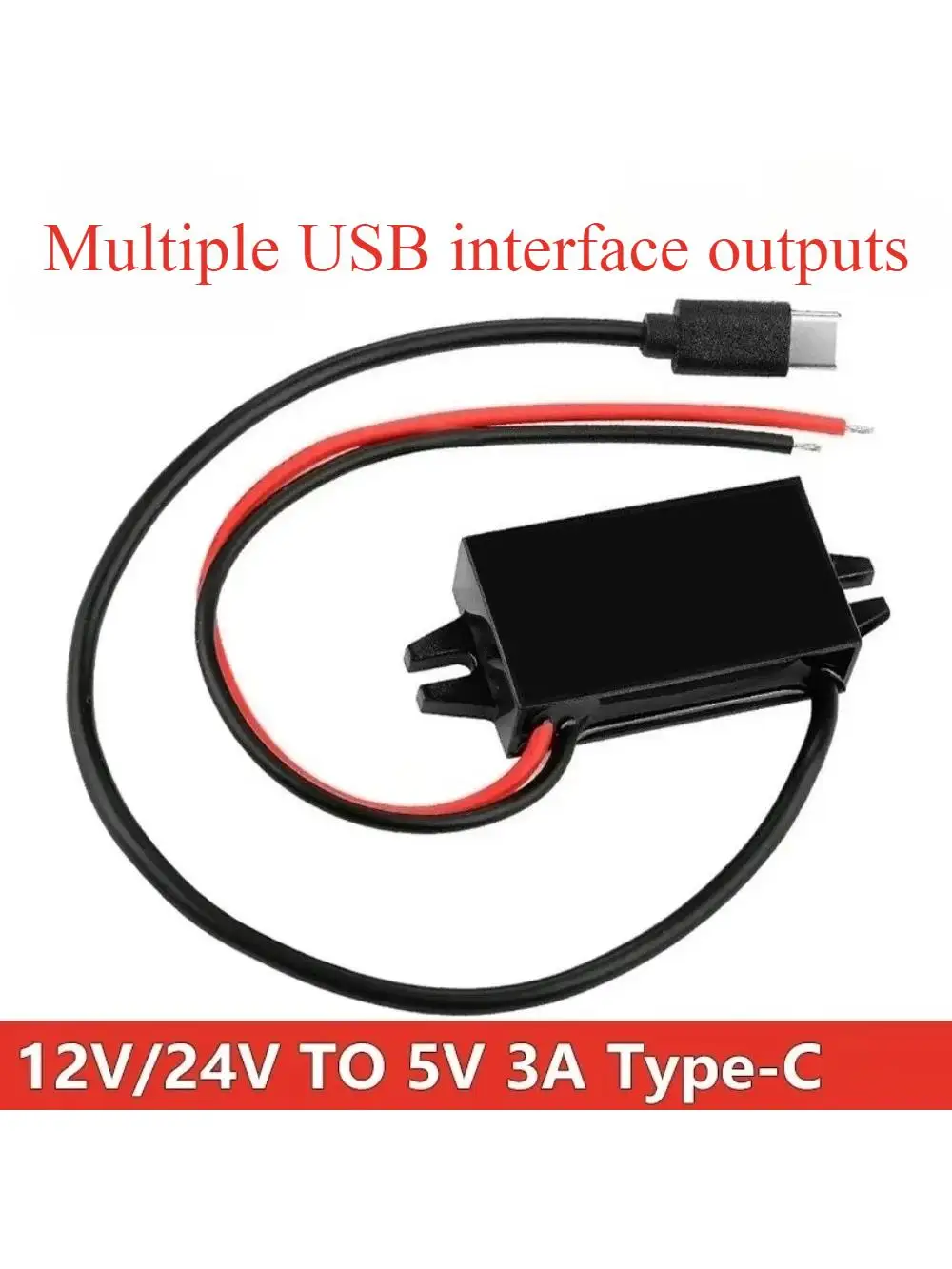 Convertisseur Buck de Voiture 12V 24V vers 5V 3A DC-DC Abaisseur de Tension Adaptateur d'Alimentation pour Type-C USB Mini USB Micro USB Adaptateur CE