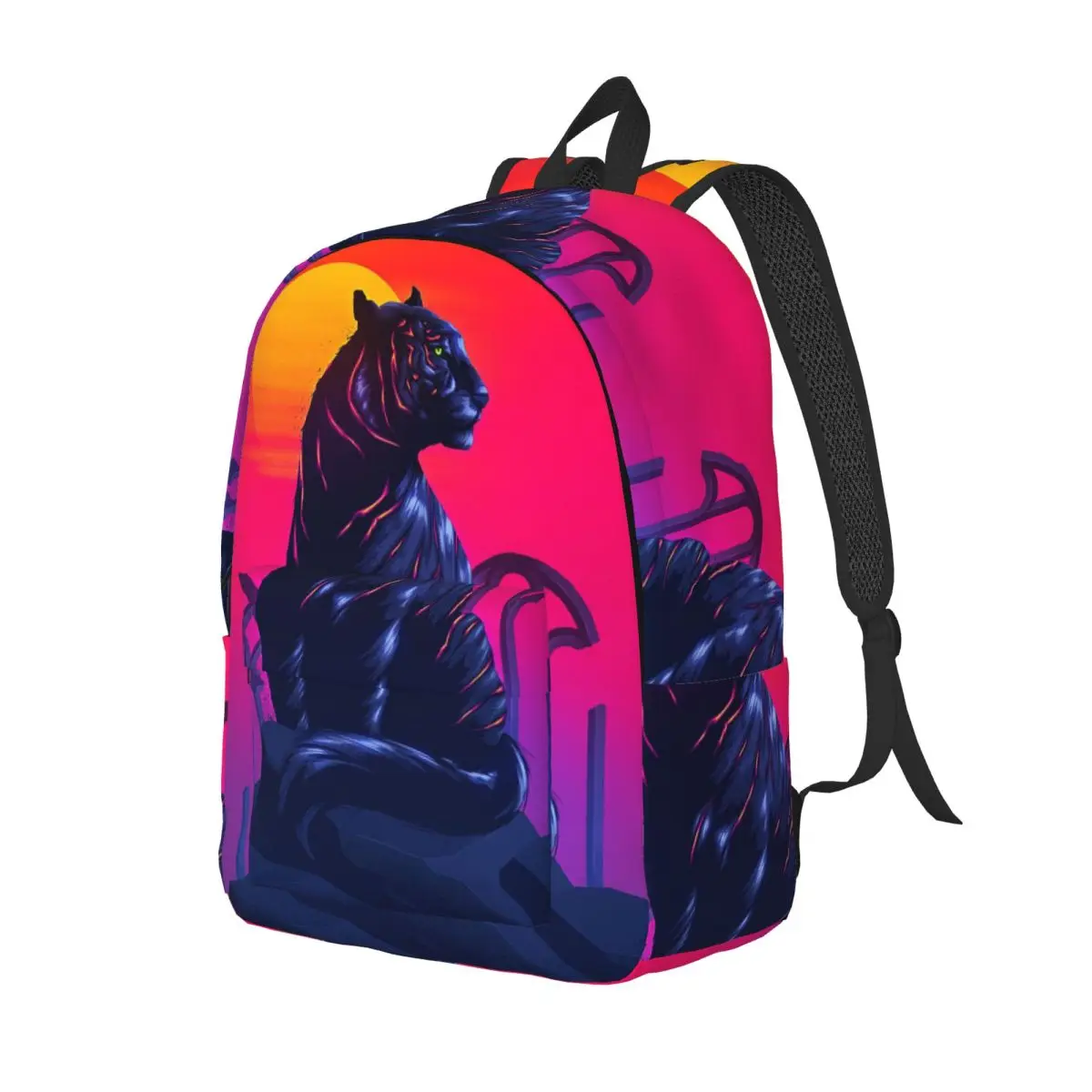 Lion Tiger Print Backpack Daypack Large Capacity Children BookBag School Bag Shoulder Bags for Boys Girls