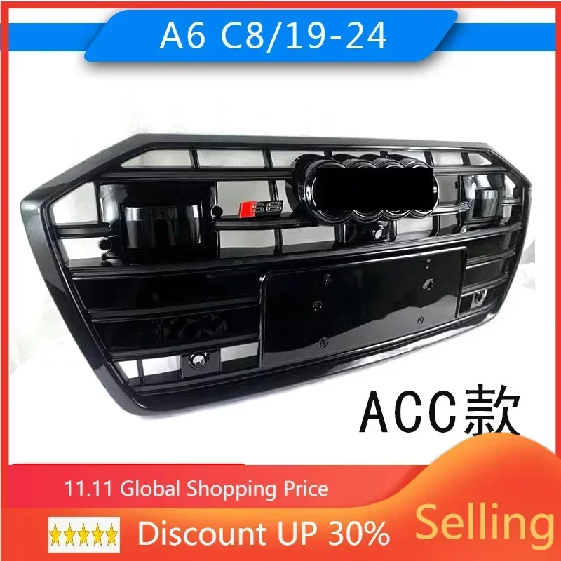 Car Front Bumper Grille Grill For 2019-2023 Audi A6 C8 Hot Rod Auto Salon Refit upgrade S6 ACC auto Racing grills