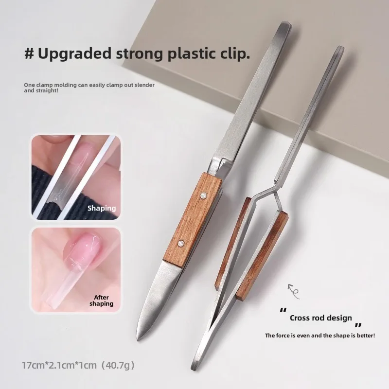 Nagel Gestaltung Pinzette Kurve Kneifen Werkzeug Gel Schnelle Gebäude Verlängerung Holzgriff Tipps Clips Nail art Design Maniküre Werkzeuge