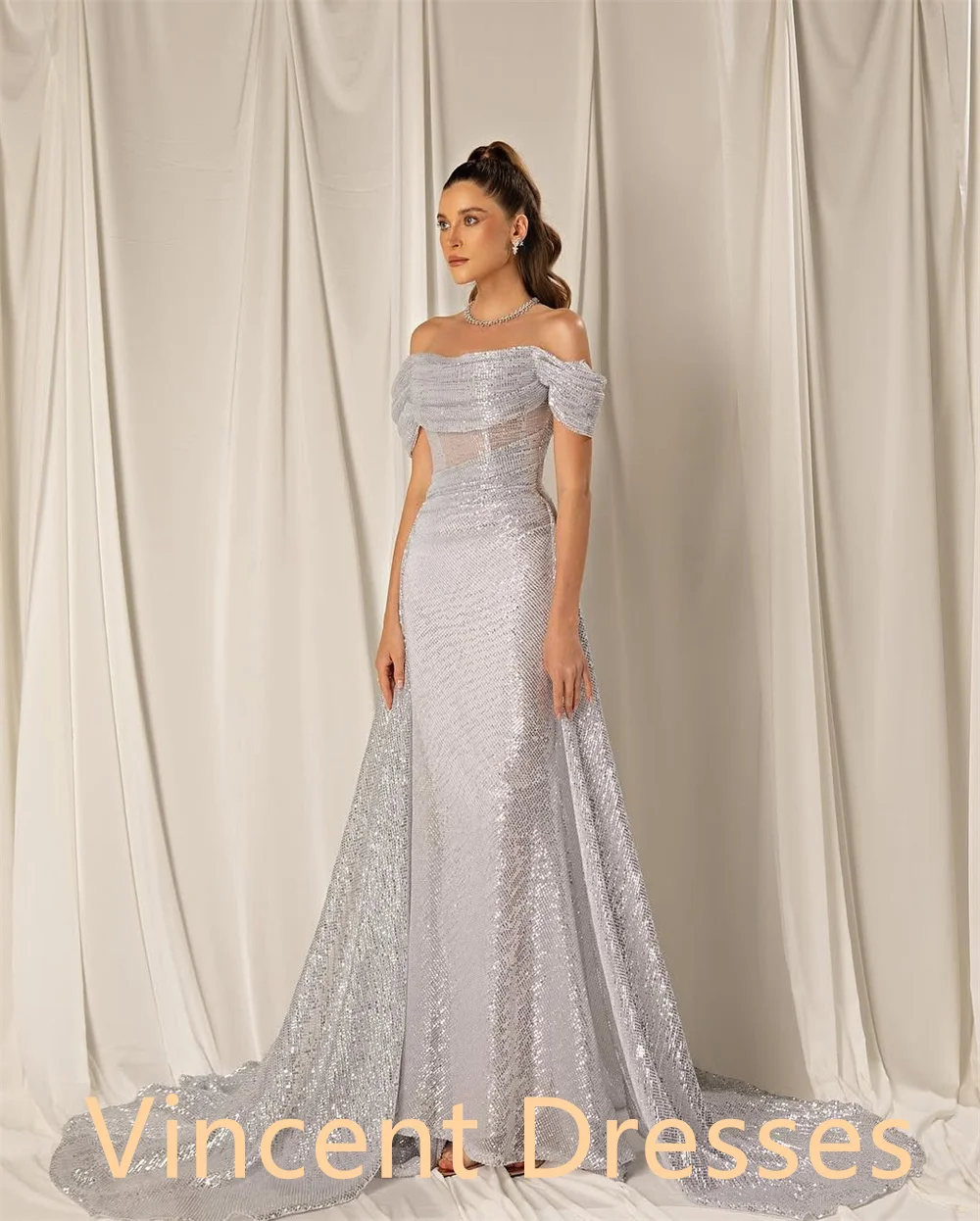 

Customized Delicate pureOrganza Homecoming Dress Luxury Strapless Off the Shoulder Ruched Mermaid Zipper Back Vestido De Festa