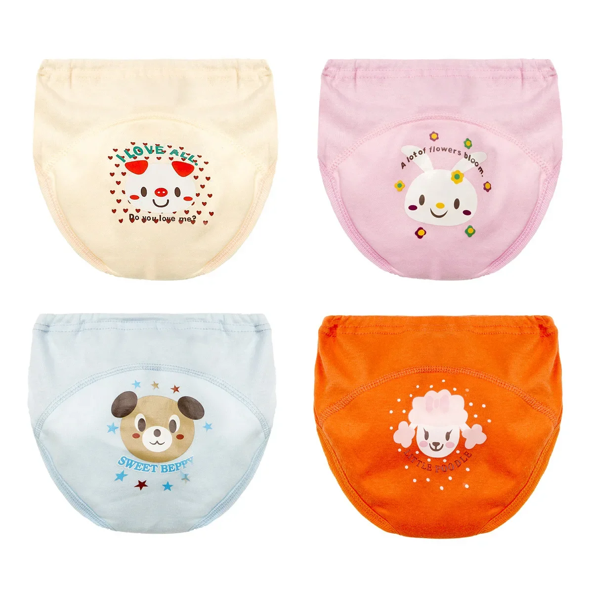 Pantalones de entrenamiento impermeables para niños, braguitas de pañal de tela reutilizables, ropa interior de baño para natación, 4 unidades por lote
