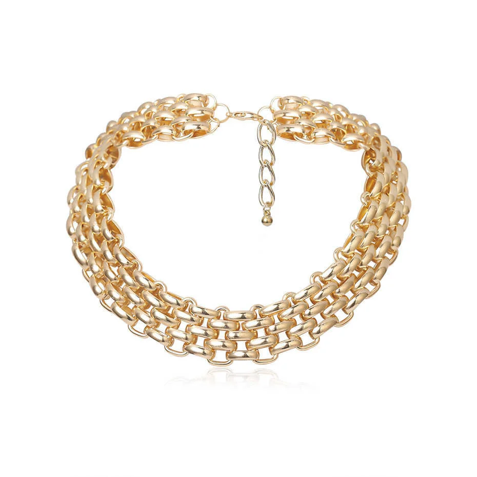 Übertriebene einzigartige große klobige Kette Halsband Halskette Kragen Steampunk Männer Punk Twisted Lock dicke Eisen Halskette für Frauen Schmuck – Detail 11
