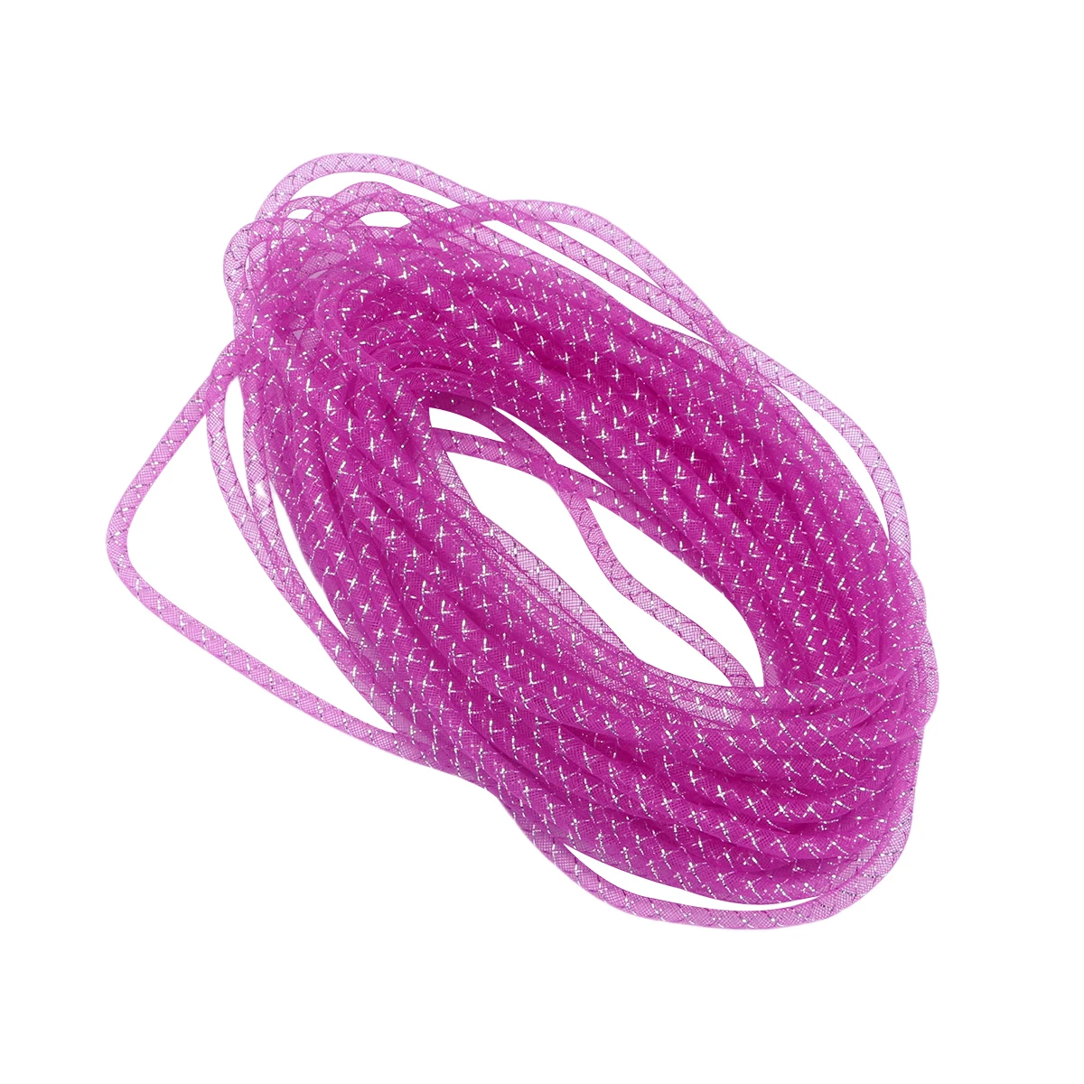 

1pcs 1 Pack 25M Rosy Mesh Tube Cord Yarn Net Polyester Braid Bracelet Necklace Rope Craft Diy Accessories For Headdress Anklet
