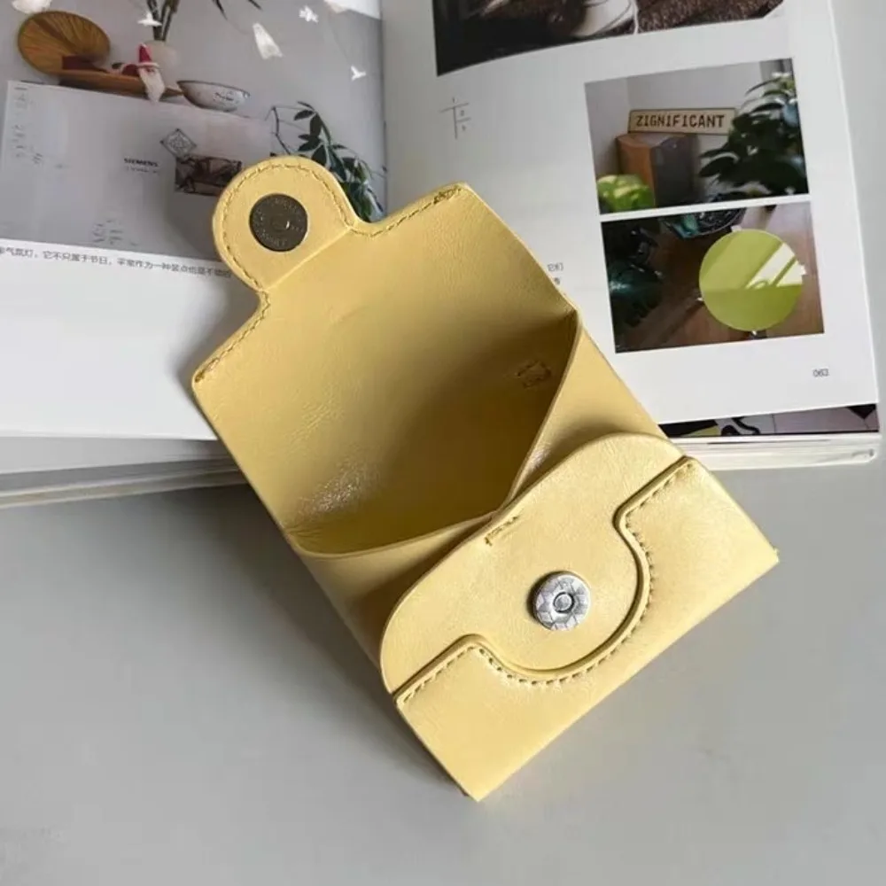 

Multifunctional Small Square Wallet Solid Color Simple Halterneck Coin Purse PU Leather Durable Mini Headphone Bags Daily