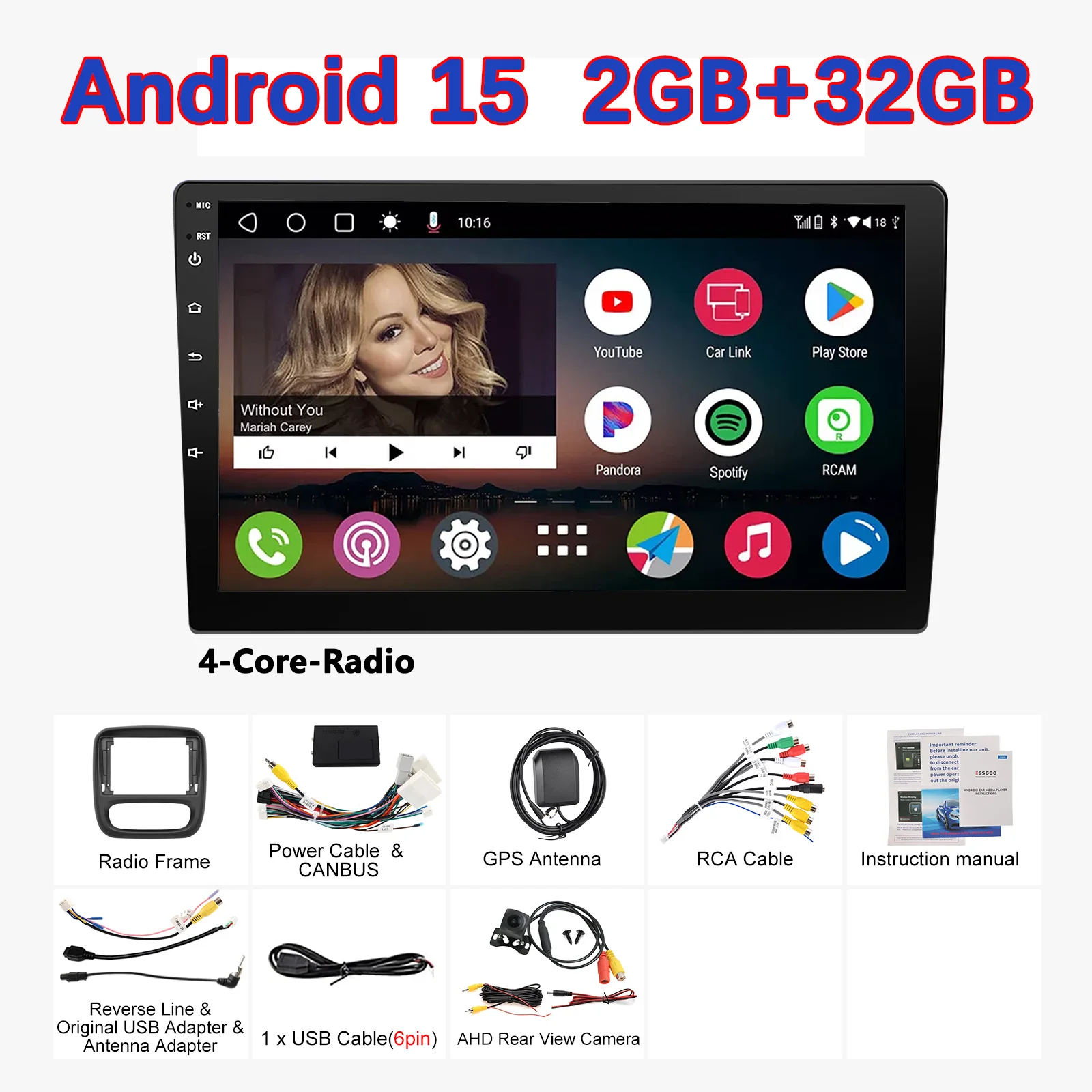 MOPECT autoradio voor Renault Trafic 3 2014-2021 Opel Vivaro B 2014-2018 CarPlay Android Auto Intelligente Systemen