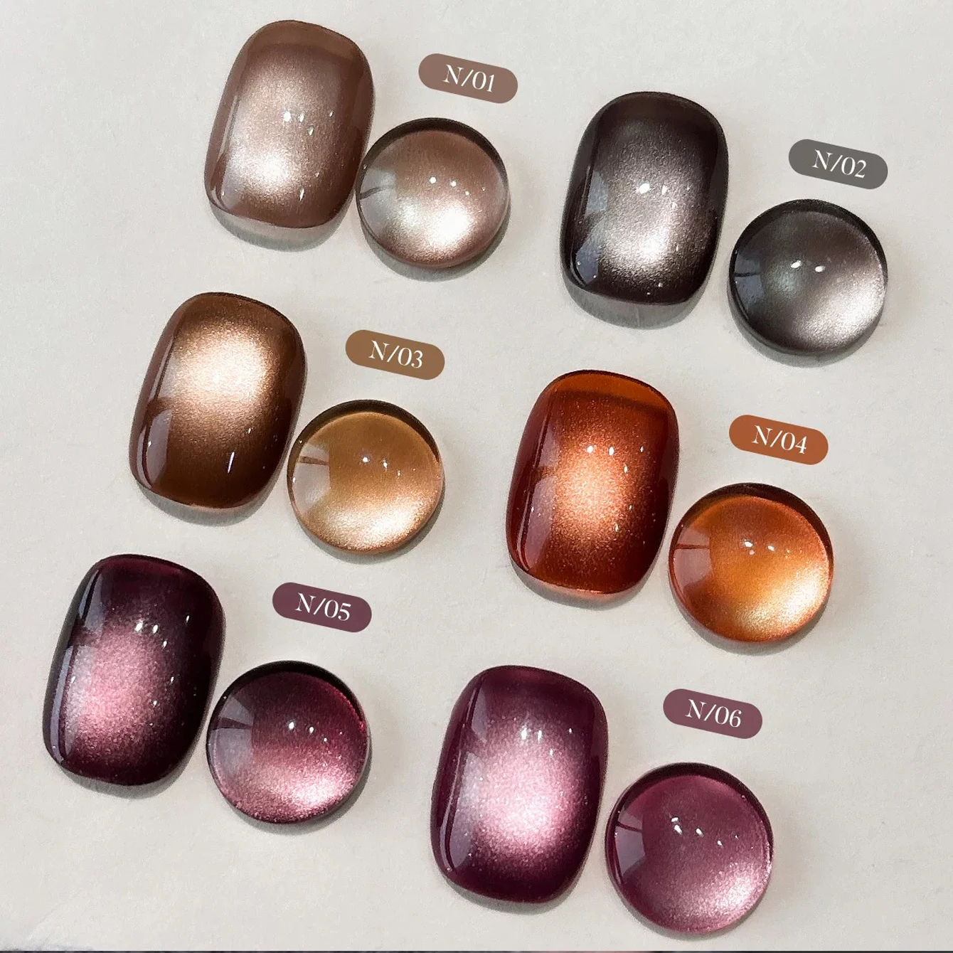 MN 2026 Autumn/Winter New Arrival: Light Luxury Brown-Coffee Glass Cat Eye Gel Polish - Skin-Flattering Caramel Amber Collection