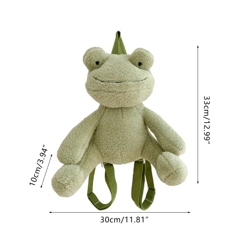 Mini à grenouille mignon en peluche, petit d'école en forme grenouille, sangle réglable, cadeau d'anniversaire