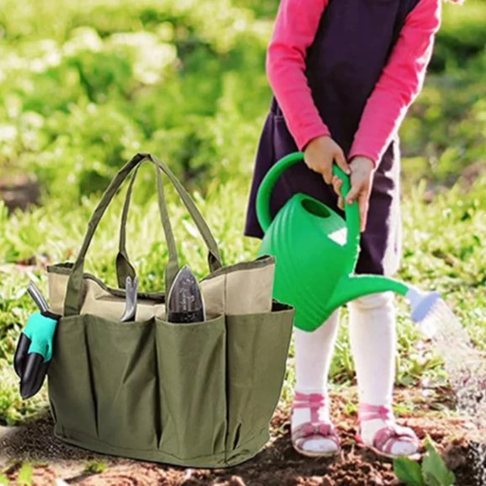 1PC ツール収納パッケージ 600D オックスフォード布ガーデンツールバッグ 12 インチ x 6.4 インチ x 12 インチ ガーデニングポット、プランターアクセサリー収納包装