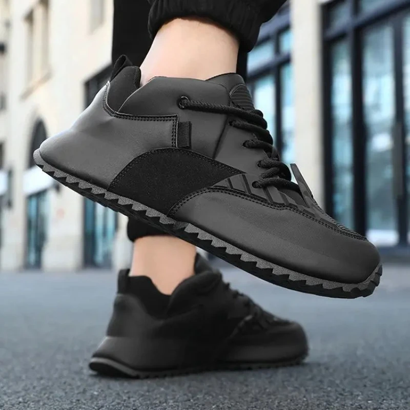 

Men's Low Top Sneakers Microfiber Leather Upper Inner Height Increase Casual Board Shoes