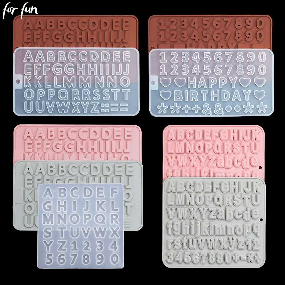 

For Fun Capital Letters Number Epoxy Resin Silicone Molds DIY Crystal Drop Glue Jewelry Making Pendant Keychain Mold Baking Tool