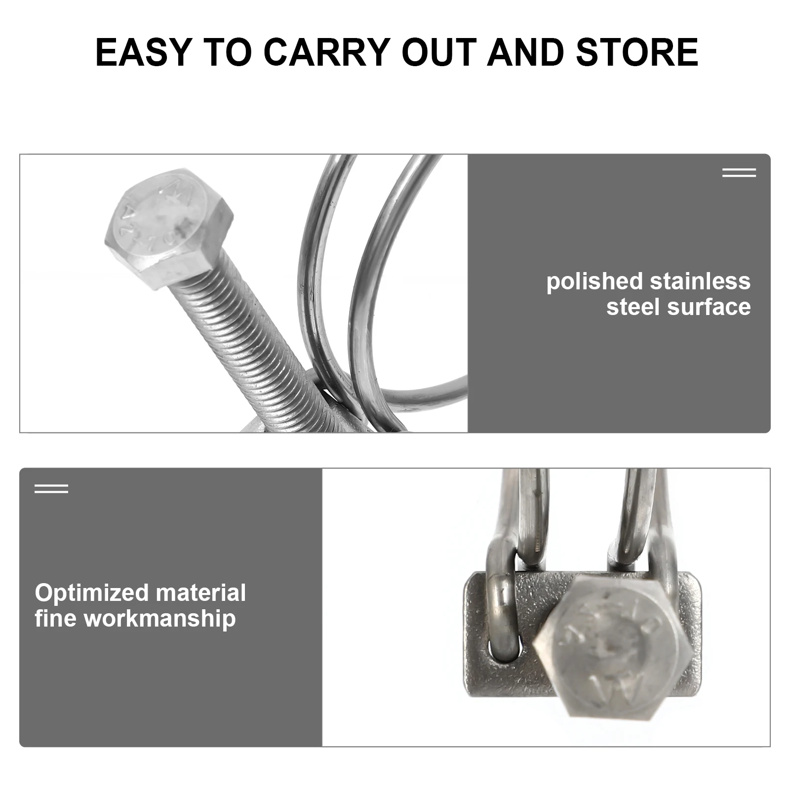 

4 Pcs Stainless Steel Hose Clamps 304 Grade Pipe Clips Lightweight Corrosion Resistant Fire Fighting Pliers Wire Hoops