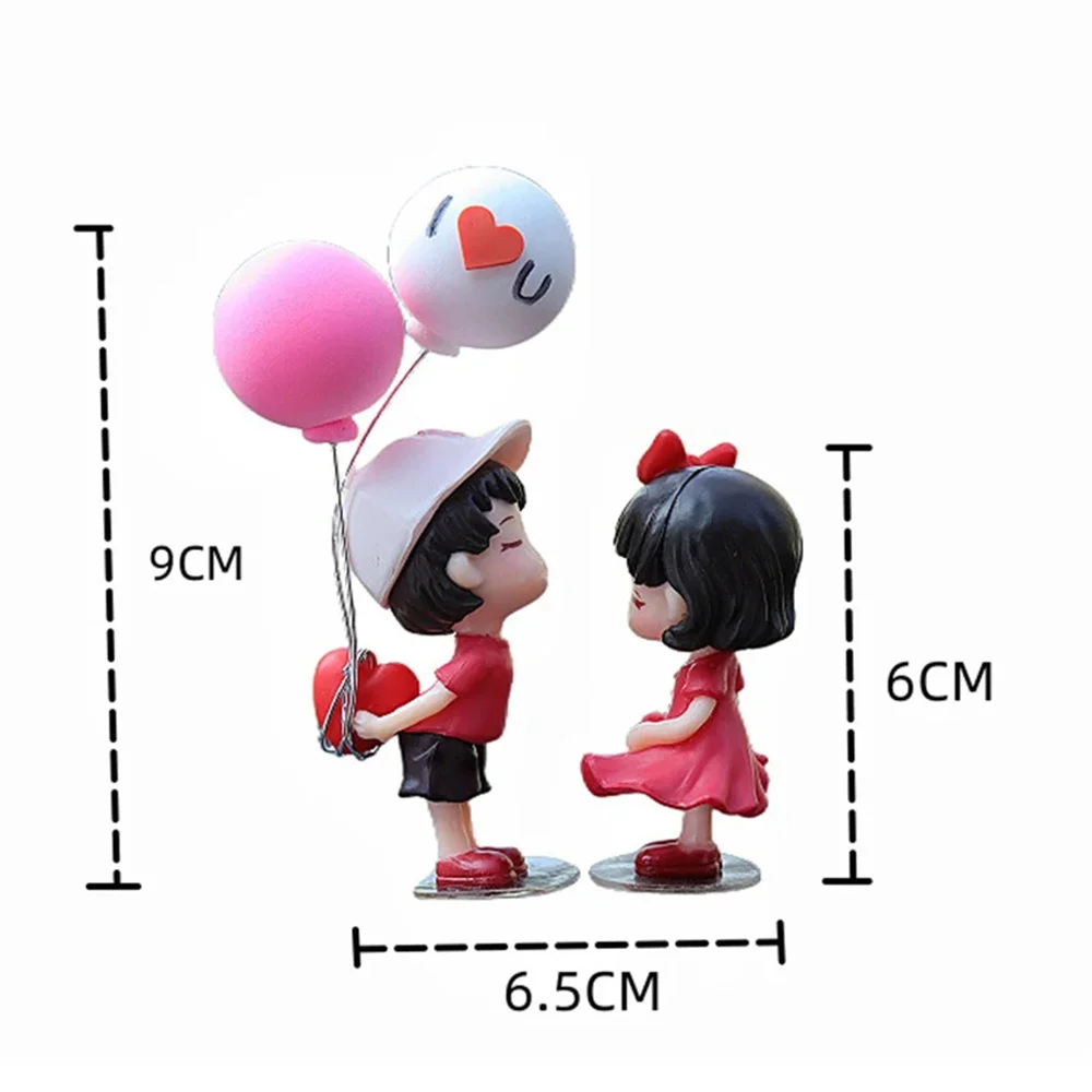 Cute Cartoon Couples Car Decoration Anime Figure Action Romantic Balloon Auto Dashboard Ornaments Car Interior Accessories Gifts