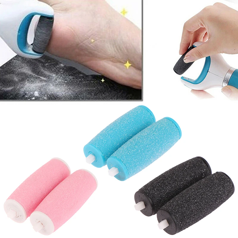 2pcs Replacement Roller Heads For Pro Pedicure Foot Care Tool Scholls Feet Electronic Foot File Rollers Skin Remover