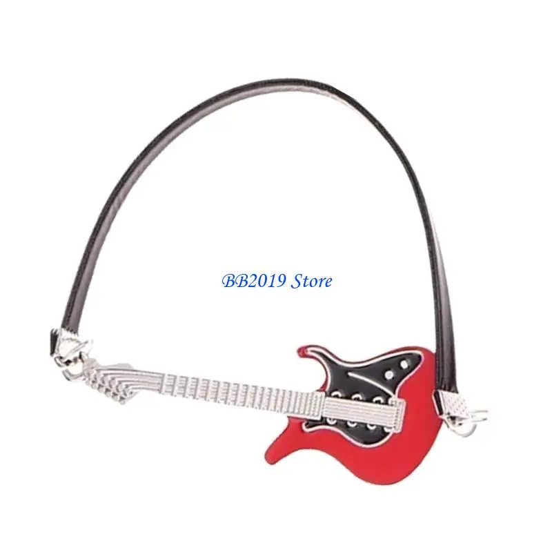 

Q0KB Dollhouses Guitar Strap Model Furniture Model Concert Accessories Teenager Girls Dollhouses Music Room Pretend Playset