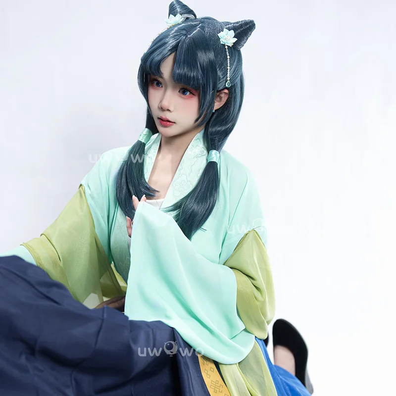 Maomao Cosplay Costume Anime The Apothecaryy Diariess Maomao Frog Green Hanfu Style Hunt New suit Wig Hairpin Halloween Props view 3