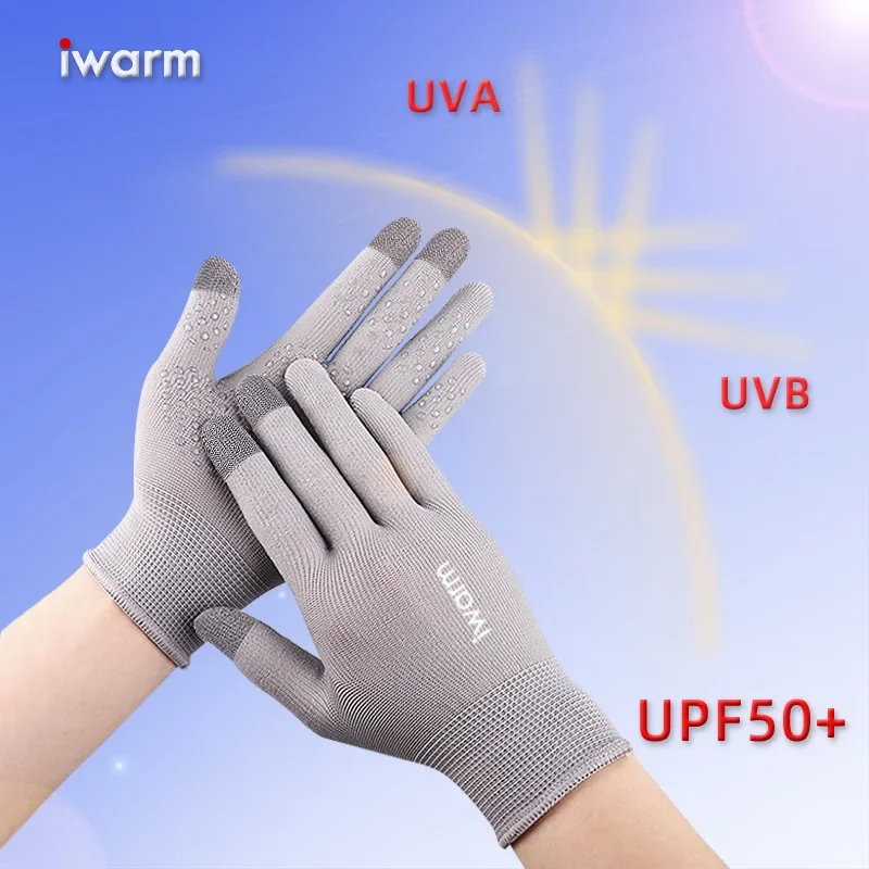 Iwarm Ciepłe rękawice przeciwsłoneczne dla mężczyzn Kobiety Outdoor Summer Anti Uv Zapobiegają antypoślizgowi Rękawice jeździeckie z ekranem
