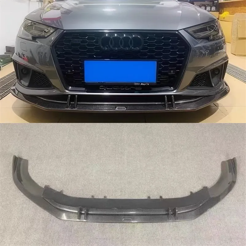 

Для Audi A4 S4 A4L 2019, передняя губа из настоящего углеродного волокна, передний бампер, нижняя губа под спойлер, сплиттер, автомобильные аксессуары, комплект кузова