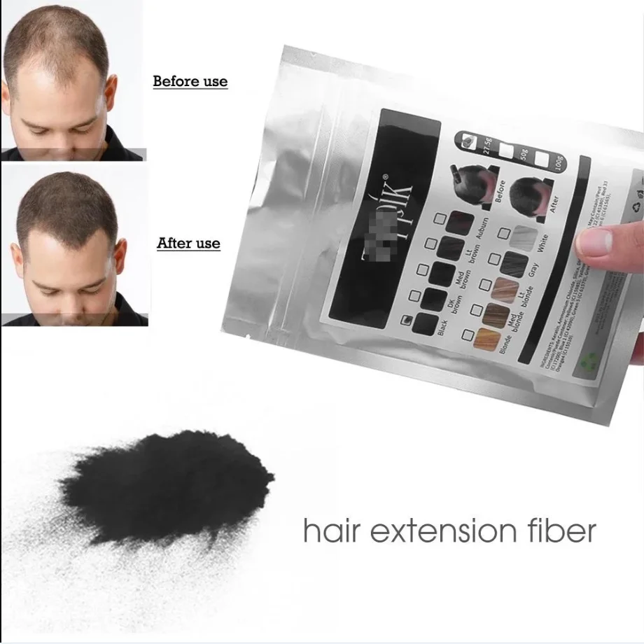 100g Hair Fibers 9 Color Keratin Hair Building Fiber Powder Instant Hair Growth Fiber Refill  1PC Hair Care Product