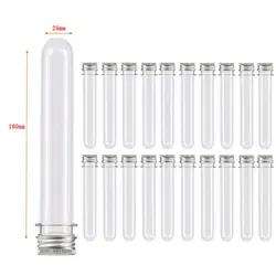 20Pcs 50ml Plastic Clear Test Tube With Cover Multi-Purpose Storage Bottle for USB Cable Party Favors Candy Sundries Organizer