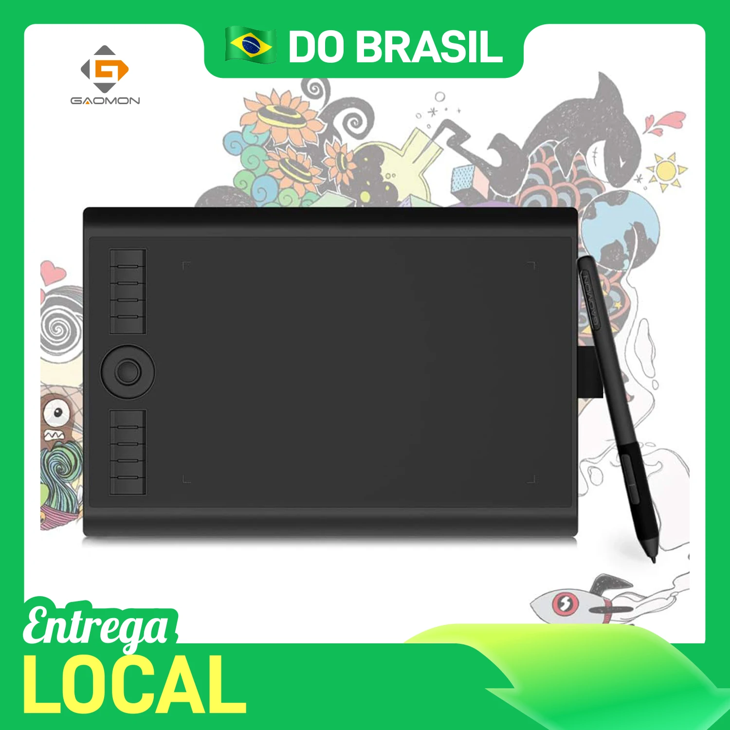 Gaomon-tablet gráfico digital m10k pro 10x6,25 polegadas mesa digitalizadora para desenho, suporta inclinação e função radial com 10 teclas de atalho
