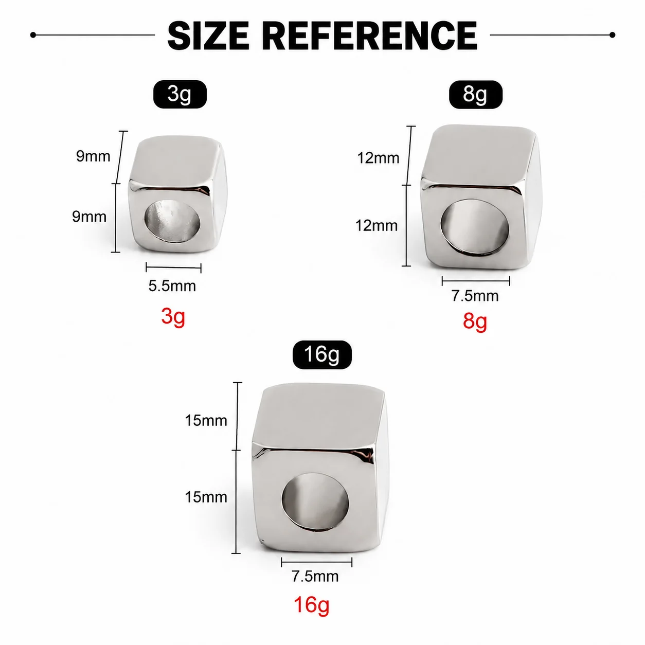 5/50/100PCS 9-12-15mm Metal Square Loose Spacer Bead Custom Your Logo For Necklace Bracelets Earrings DIY Jewelry Making Charms