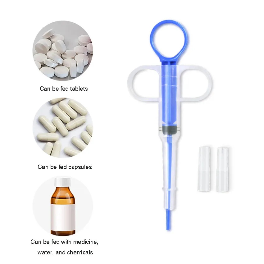 موزع أدوية الحيوانات الأليفة أنبوب إبرة أنبوب دفع تغذية المياه للقطط والكلاب عصا تغذية حقن المياه