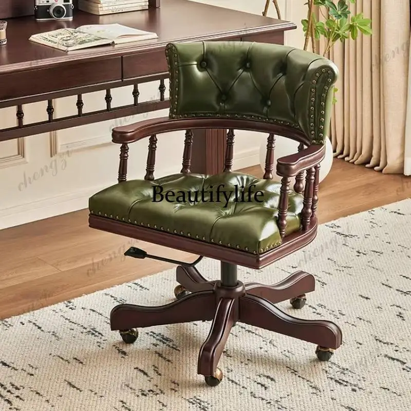 A68Swivel Green Office Chair Upgrade Luxury Brown Relaxing Ergonomic Computer Chair Oversized Sillas De Oficina Office Furniture