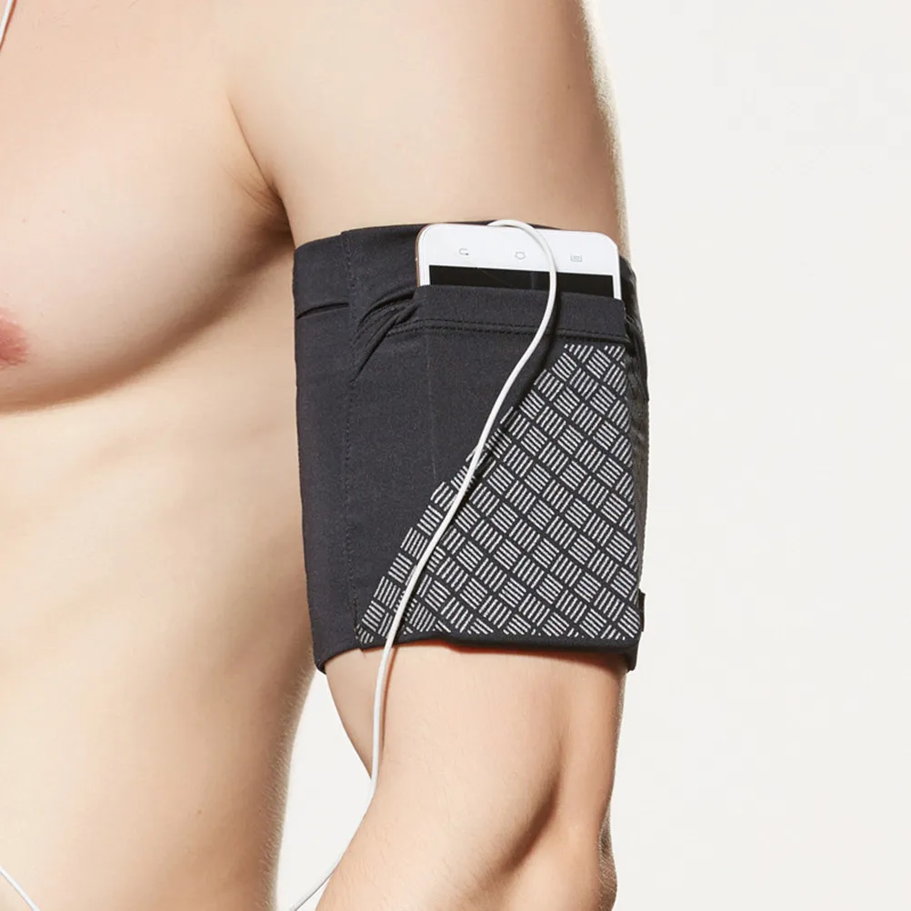 

Reflective Phone Arm Bag Black Size Arm Bag Large Capacity Running Armband Fitness Outdoor Key Cash Storage Holder